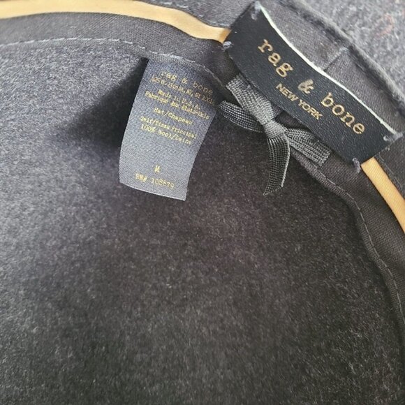 Rag & Bone 100% Wool Black / Charcoal Grey Dunaway Hat Size M main image 4
